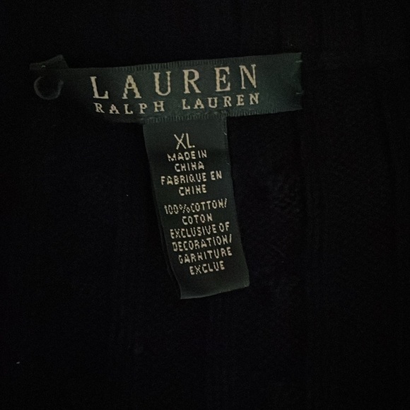 Ralph Lauren Navy Cable Zip Front Crew Neck Sweater. - Picture 7 of 7